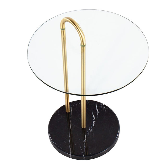 LumiSource Claire Side Table, Black/Gold/Clear
