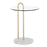 LumiSource Claire Side Table, White/Gold/Clear - TB-CLAIREWMBAU