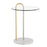 LumiSource Claire Side Table, White/Gold/Clear