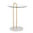 LumiSource Claire Side Table, White/Gold/Clear