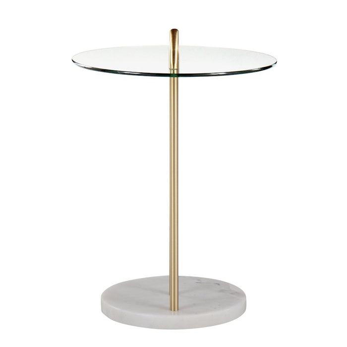 LumiSource Claire Side Table, White/Gold/Clear