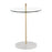 LumiSource Claire Side Table, White/Gold/Clear
