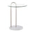 LumiSource Claire Side Table, White/Brushed Nickel/Clear