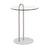 LumiSource Claire Side Table, White/Brushed Nickel/Clear