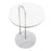 LumiSource Claire Side Table, White/Brushed Nickel/Clear