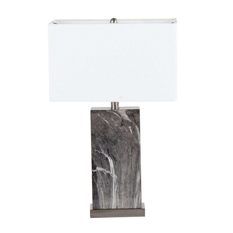 LumiSource Cory Table Lamp, Black/Stainless