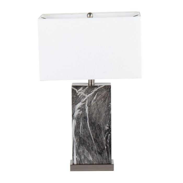 LumiSource Cory Table Lamp, Black/Stainless