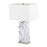 LumiSource Cory Table Lamp, White/Stainless