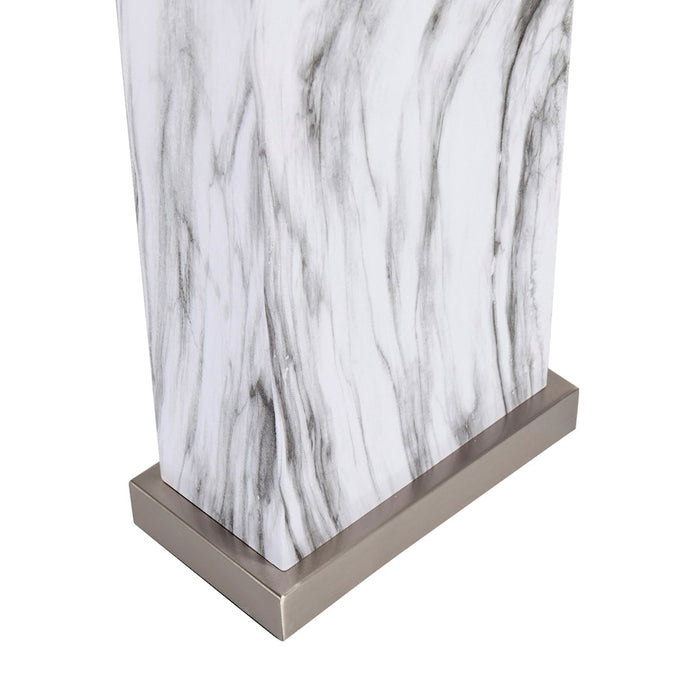 LumiSource Cory Table Lamp, White/Stainless
