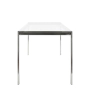 LumiSource Fuji Dining Table | Clear Glass Top & Brushed Stainless Steel Legs | Kitchen & Dining Room | 47 x 28 x 29.75 in | Model TB-FUJI4728CL