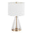 LumiSource Grammy Table Lamp, Gold/Clear Glass/White Linen - TB-GRAMMYAUCLW