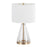 LumiSource Grammy Table Lamp, Gold/Clear Glass/White Linen