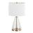 LumiSource Grammy Table Lamp, Gold/Clear Glass/White Linen