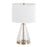 LumiSource Grammy Table Lamp, Gold/Clear Glass/White Linen