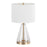 LumiSource Grammy Table Lamp, Gold/Clear Glass/White Linen
