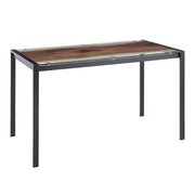 LumiSource Live Edge Table, Black Steel/Printed Glass - TB-LIVEEDGEBK