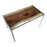 LumiSource Live Edge Table, Stainless Steel/Printed Glass