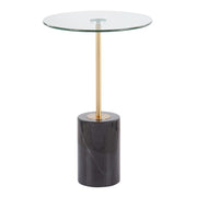 LumiSource Symbol Side Table, Black/Gold/Clear - TB-SYMBOLBKMBAUGL