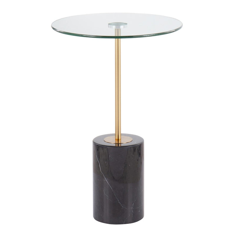 LumiSource Symbol Side Table, Black/Gold/Clear - TB-SYMBOLBKMBAUGL