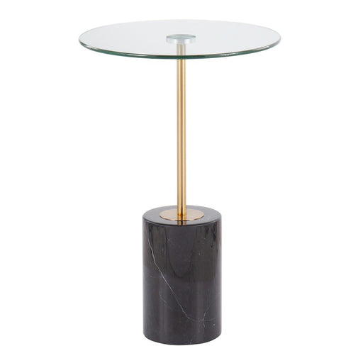 LumiSource Symbol Side Table, Black/Gold/Clear - TB-SYMBOLBKMBAUGL