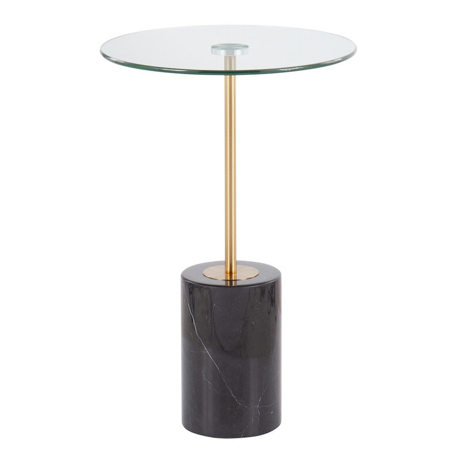LumiSource Symbol Side Table, Black/Gold/Clear - TB-SYMBOLBKMBAUGL