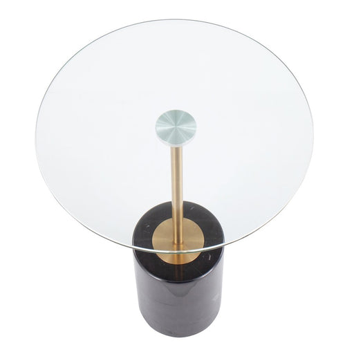 LumiSource Symbol Side Table, Black/Gold/Clear