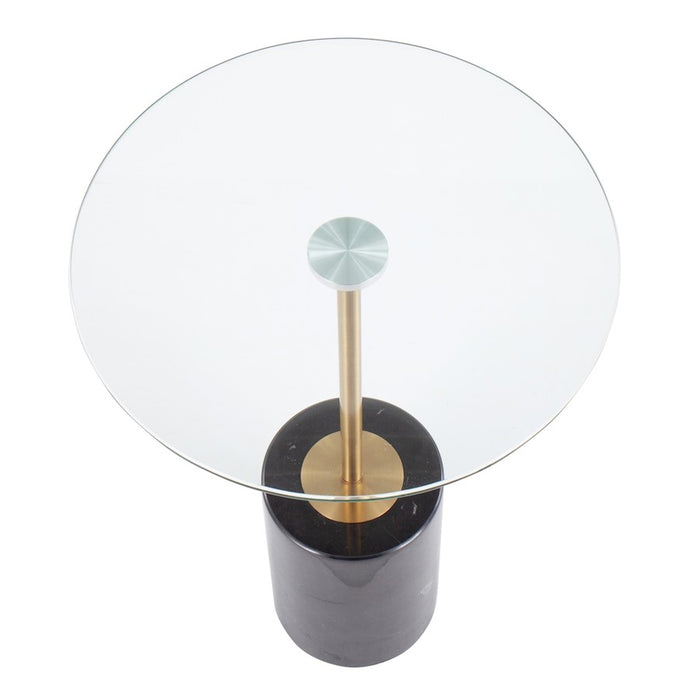 LumiSource Symbol Side Table, Black/Gold/Clear