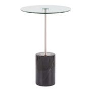 LumiSource Symbol Side Table, Black/Nickel/Clear - TB-SYMBOLBKMBNIGL