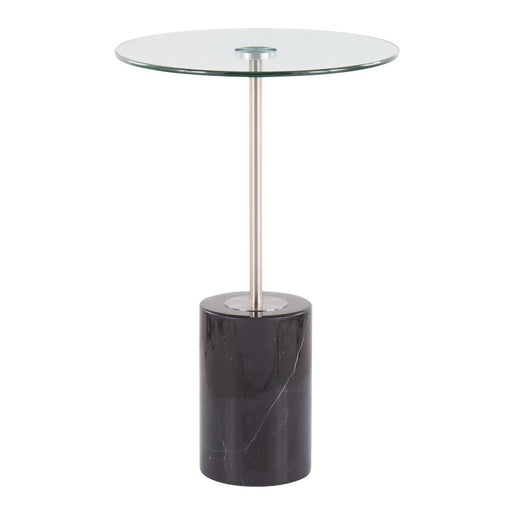 LumiSource Symbol Side Table, Black/Nickel/Clear - TB-SYMBOLBKMBNIGL