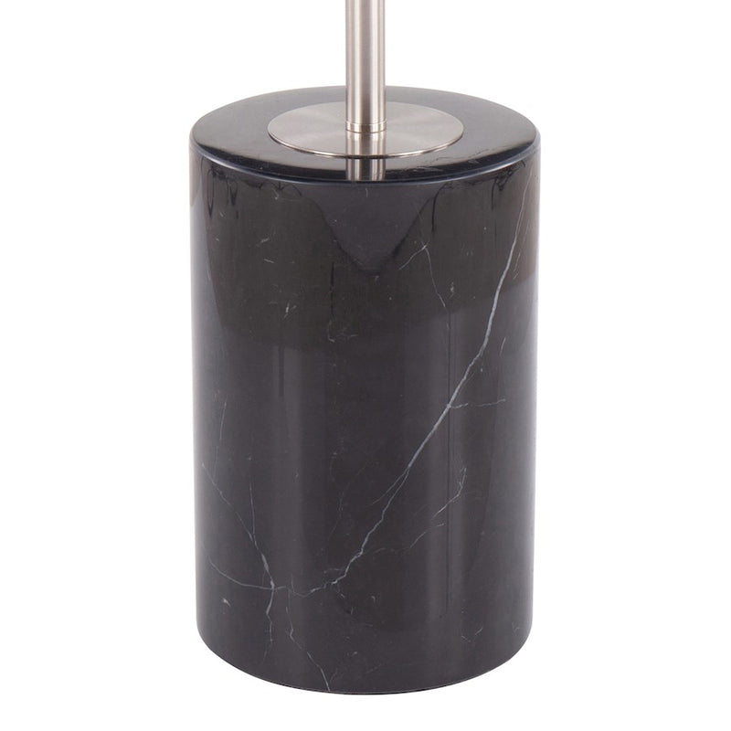 LumiSource Symbol Side Table, Black/Nickel/Clear