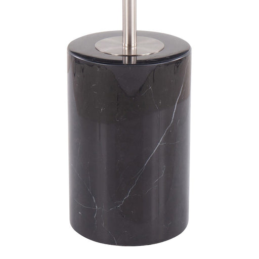 LumiSource Symbol Side Table, Black/Nickel/Clear