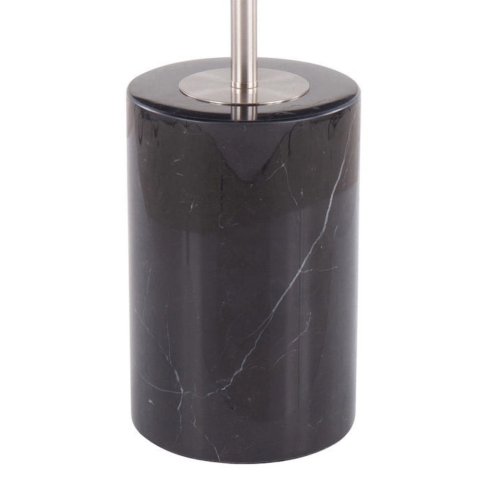 LumiSource Symbol Side Table, Black/Nickel/Clear