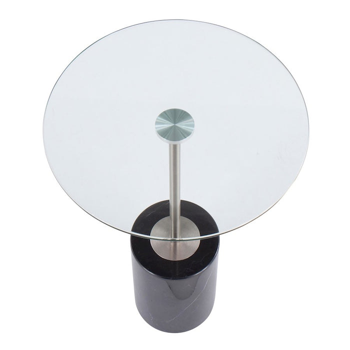 LumiSource Symbol Side Table, Black/Nickel/Clear