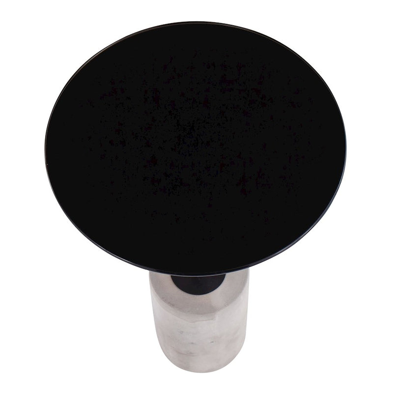 LumiSource Symbol Side Table, Concrete/Black Steel/Black Glass
