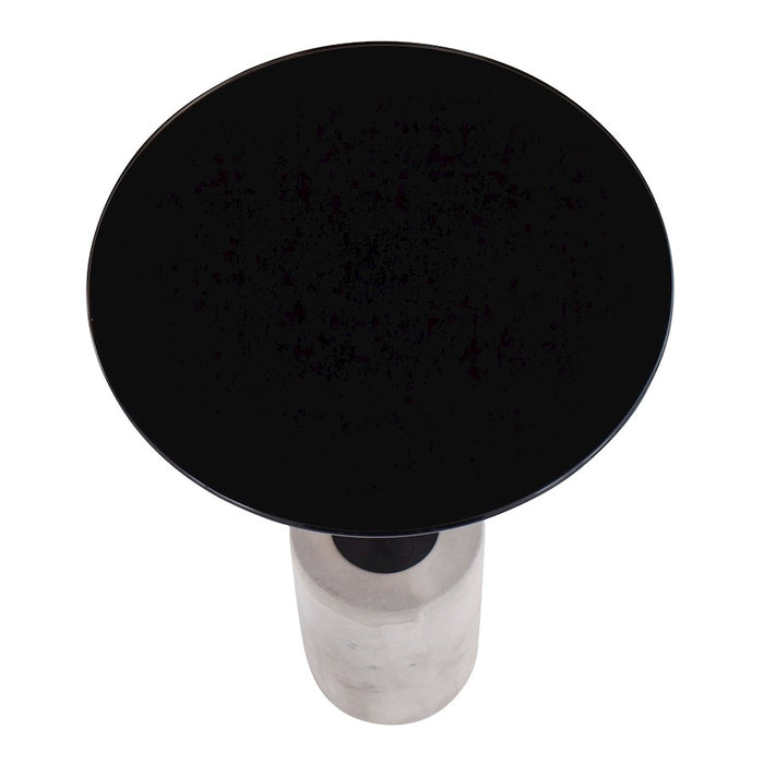 LumiSource Symbol Side Table, Concrete/Black Steel/Black Glass