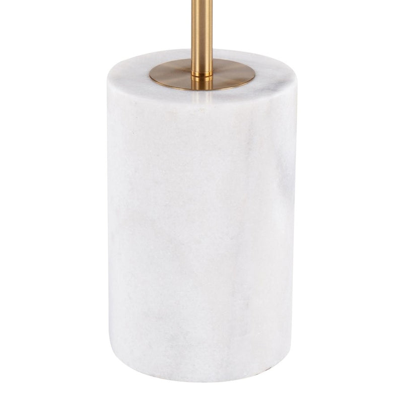 LumiSource Symbol Side Table, White/Gold/Clear