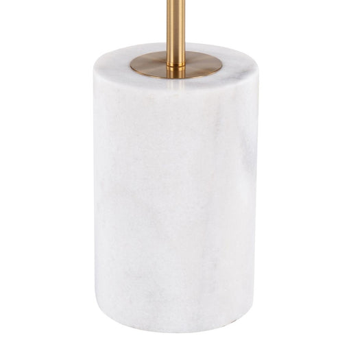 LumiSource Symbol Side Table, White/Gold/Clear