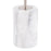 LumiSource Symbol Side Table, White Marble/Nickel/Clear Glass