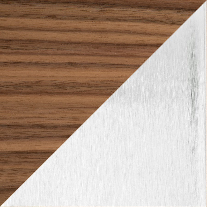 LumiSource Tea Side Nesting Tables | Walnut Wood Tops & Stainless Steel Bases | Living Room & Bedroom | 24 x 20 x 22 in | Model TB-TEASS-WL
