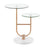 LumiSource Trombone Side Table, White/Gold/Clear