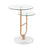 LumiSource Trombone Side Table, White/Gold/Clear