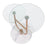 LumiSource Trombone Side Table, White/Gold/Clear