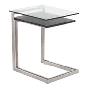 LumiSource Nesting Zenn Table in Stainless Steel/Satin Black MDF - TB-ZENNESTBK