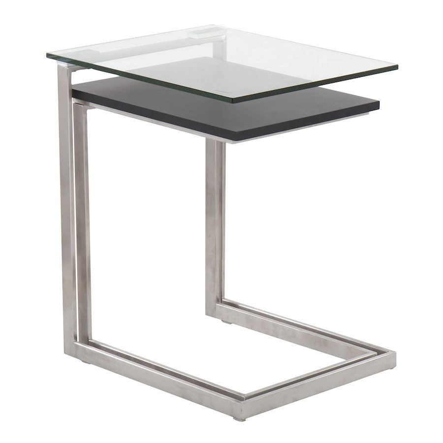 LumiSource Nesting Zenn Table in Stainless Steel/Satin Black MDF - TB-ZENNESTBK
