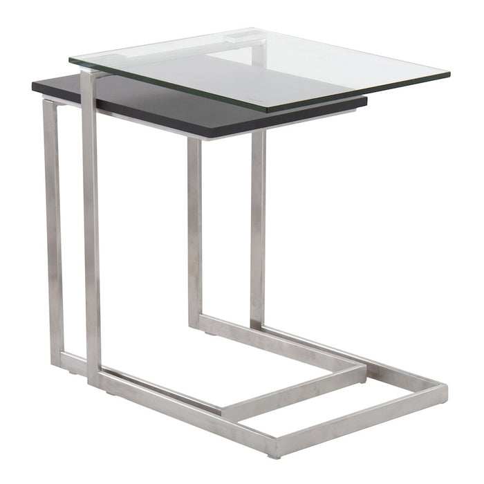 LumiSource Nesting Zenn Table in Stainless Steel/Satin Black MDF