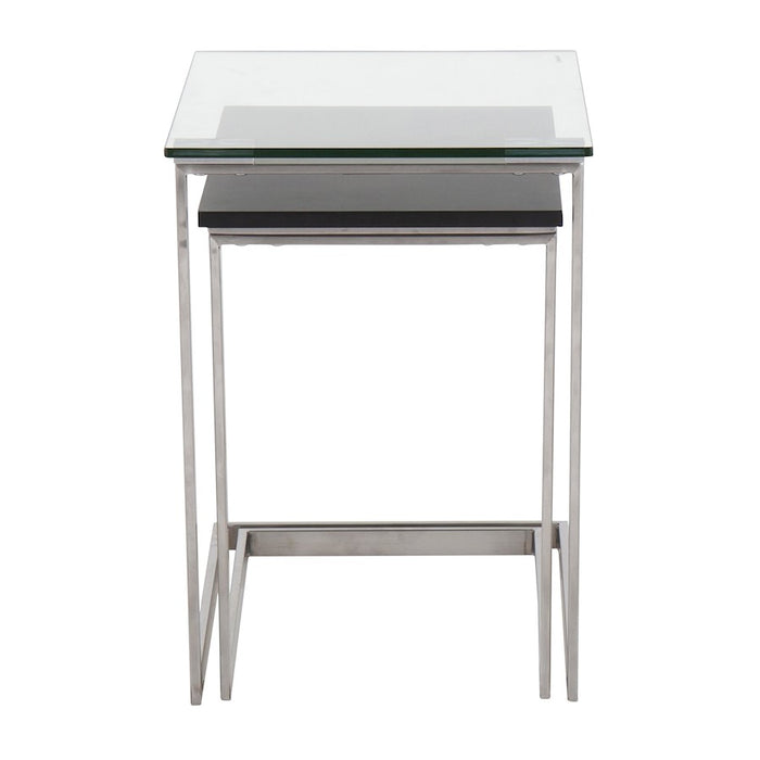 LumiSource Nesting Zenn Table in Stainless Steel/Satin Black MDF
