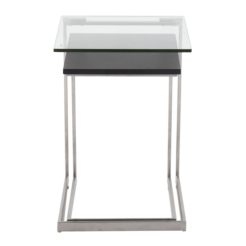 LumiSource Nesting Zenn Table in Stainless Steel/Satin Black MDF
