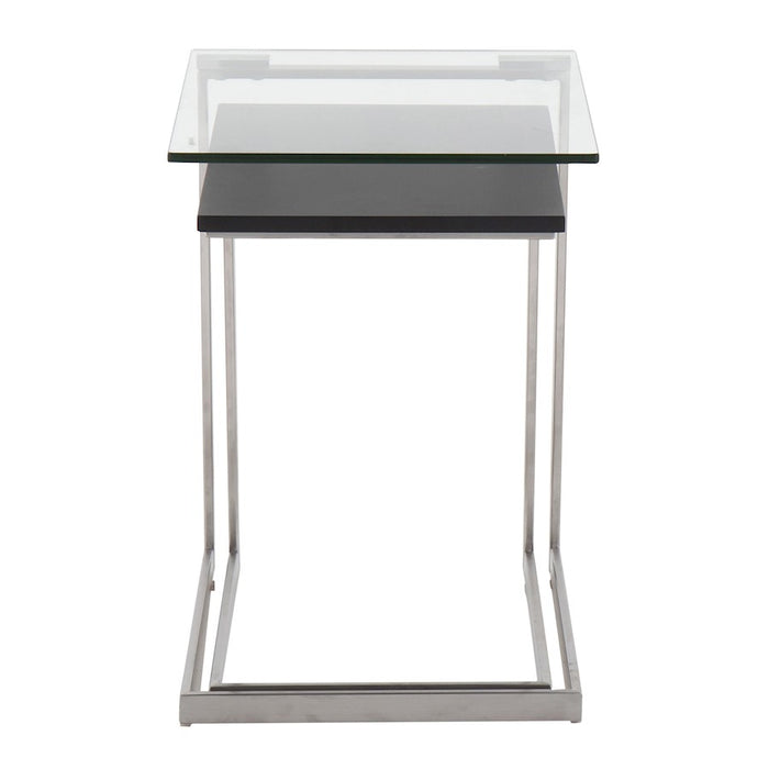 LumiSource Nesting Zenn Table in Stainless Steel/Satin Black MDF