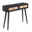 LumiSource Bora Bora Console Table in Black Wood/Rattan - TBC-BORABK