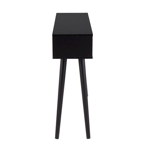 LumiSource Bora Bora Console Table in Black Wood/Rattan